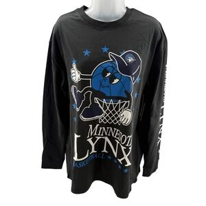 New Era Minnesota Lynx WNBA Long Sleeve Tee Shirt Black Mens Small New